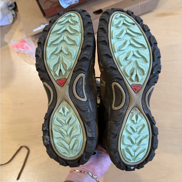 Salomon Women's Brown and Light Blue Athletic Shoes - Picture 3 of 3